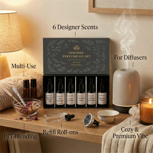 Luxury Inspired By Designer Diffuser Oils Set - 6 Premium Scents (10ml Each) - Free Shipping