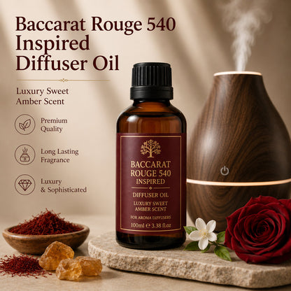 Baccarat Rouge 540 Inspired Diffuser Oil – Luxury Sweet Amber Scent