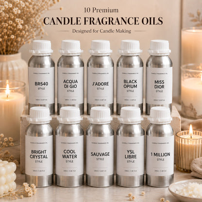 Premium Designer-Inspired Candle Fragrance Oil Set – 5 or 10 × 100ml | Free Shipping