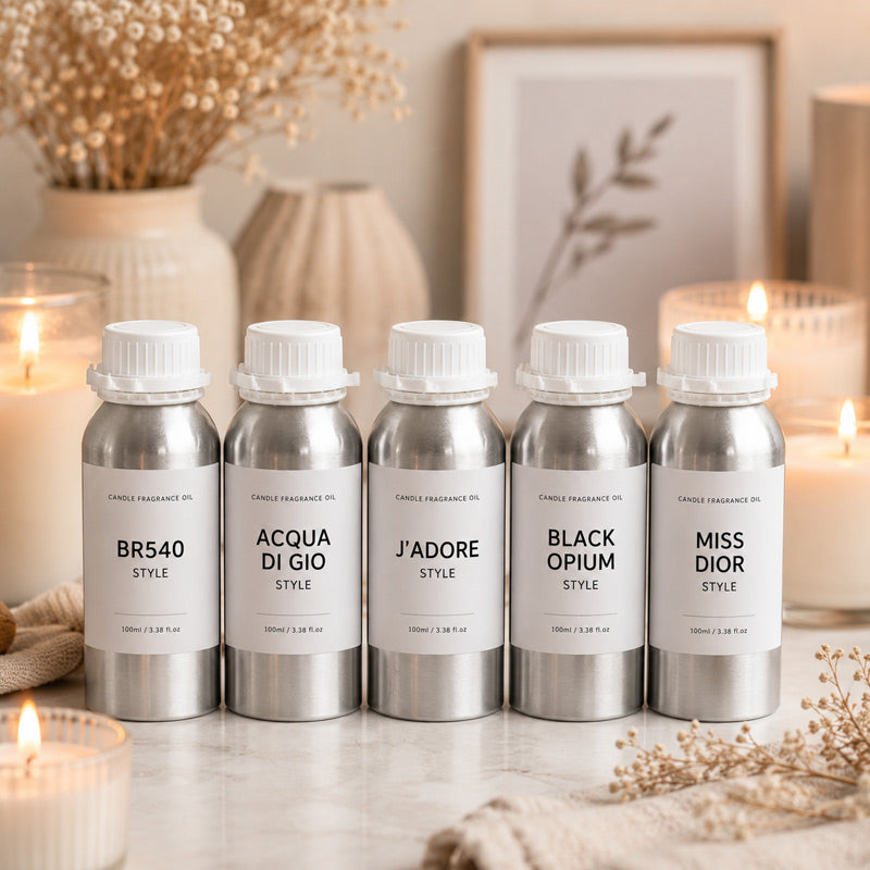 Premium Designer-Inspired Candle Fragrance Oil Set – 5 or 10 × 100ml | Free Shipping