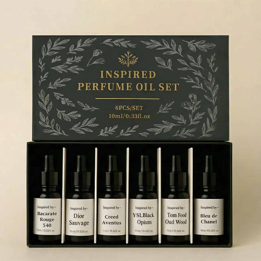 Luxury Inspired By Designer Perfume Oil Kit - 6 Premium Scents (10ml Each) - Free Shipping