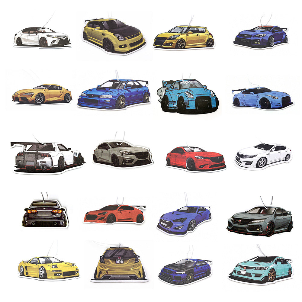 JDM Style Car Mirror Air Freshener - Dual Use Scented Hanging Card (1-2 Month Fragrance)