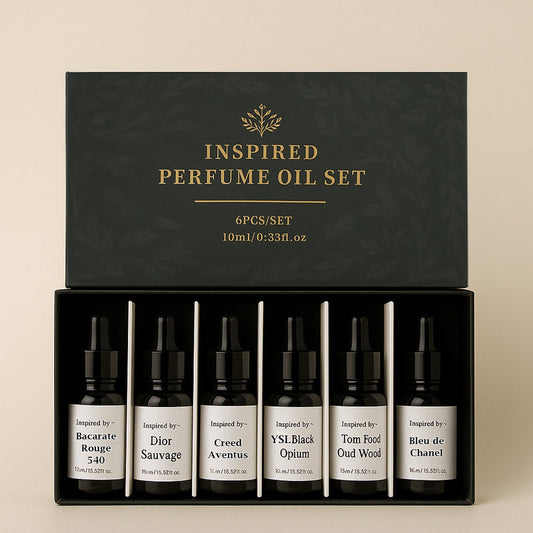 Luxury Inspired By Designer Perfume Oil Kit - 6 Premium Scents (10ml Each) - Free Shipping