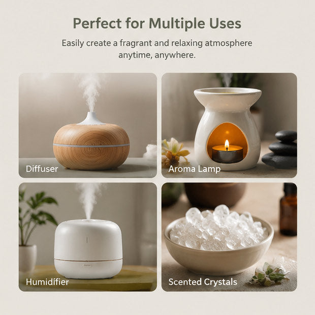 Water-Soluble Aroma Oil – 10ml | Essential Oil for Diffuser, Aroma Lamp, Humidifier & Scented Crystals | 68 Fragrances Available